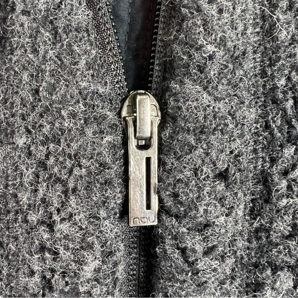 Nau Randygoat Black Charcoal Shearling Zip-Up Jacket - Picture 9 of 12